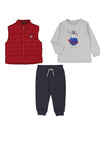 Mayoral Baby Boy Top Jogger and Gilet Set, Red