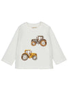 Mayoral Baby Boy Tractor Long Sleeve Top, Cream