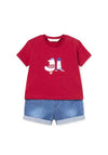 Mayoral Baby Boy Lighthouse Tee and Short Set, Red