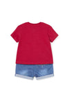 Mayoral Baby Boy Lighthouse Tee and Short Set, Red