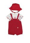 Mayoral Baby Boy Dungaree and Hat Set, Red