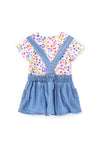 Mayoral Baby Girl Pinafore Dress and Tee Set, Blue