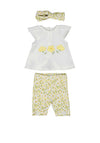 Mayoral Baby Girl Floral Tee and Legging Set with Headband, Yellow