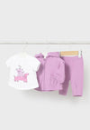 Mayoral Baby Girl Dog 3 Piece Tracksuit, Lilac