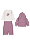 Mayoral Baby Girl Three Piece Tracksuit, Purple