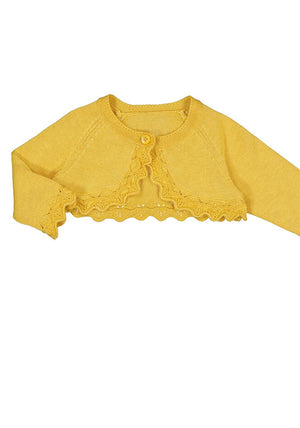 Mayoral Baby Girl Knit Bolero Cardigan, Yellow