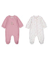 Mayoral Baby Girl Long Sleeve Rabbit Babygrow Set, Pink Multi