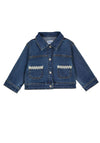 Mayoral Baby Girl Lace Pocket Denim Jacket, Blue