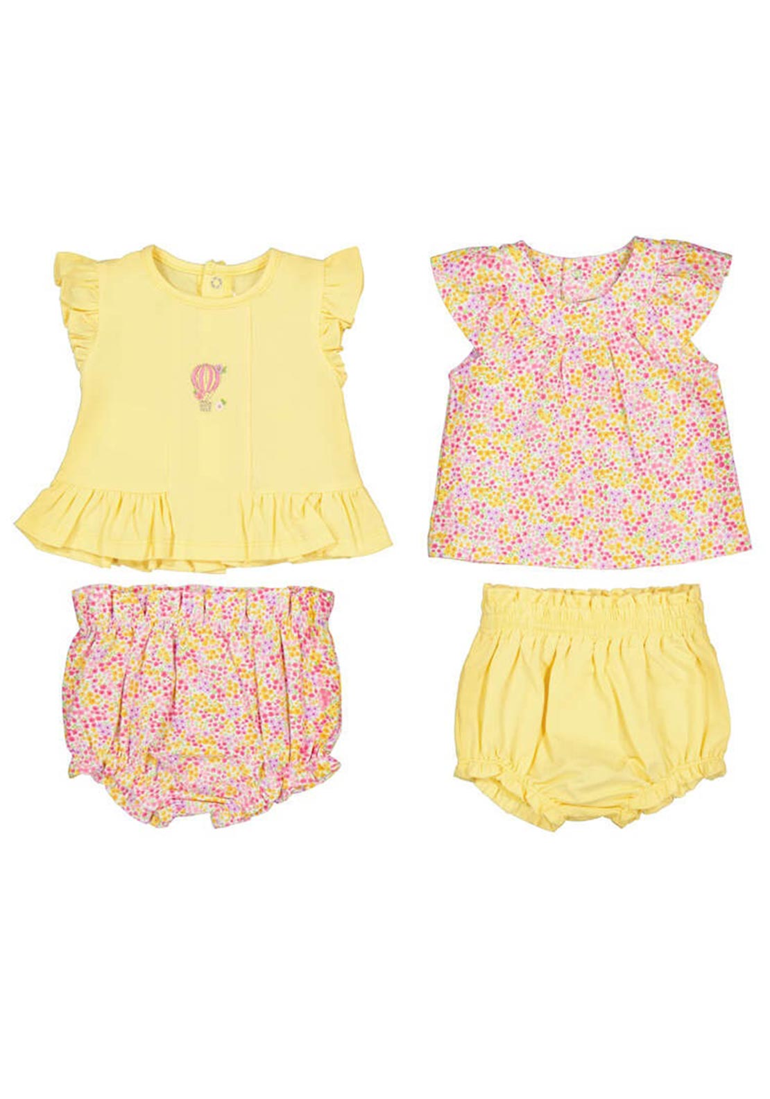Mayoral Baby Girl Ditsy 4 Piece Set, Yellow