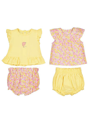 Mayoral Baby Girl Ditsy 4 Piece Set, Yellow