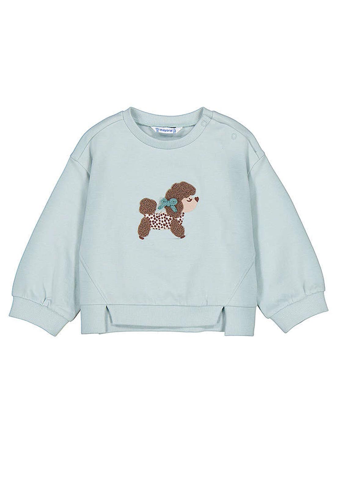 Mayoral Baby Girl Long Sleeve Poodle Sweater, Green