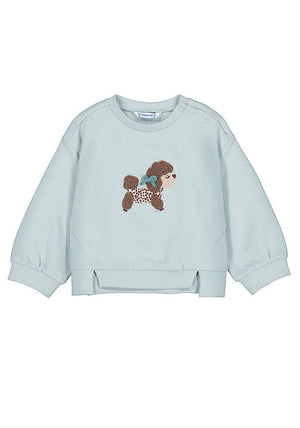 Mayoral Baby Girl Long Sleeve Poodle Sweater, Green