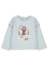 Mayoral Baby Girl Puppy Print Long Sleeve Top, Blue