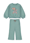 Mayoral Baby Girl Dog Sweater and Jogger Set, Green