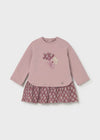 Mayoral Baby Girl Floral Long Sleeve Sweater Dress, Pink