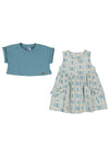Mayoral Baby Girl Butterfly Print Dress and Pullover Set, Blue