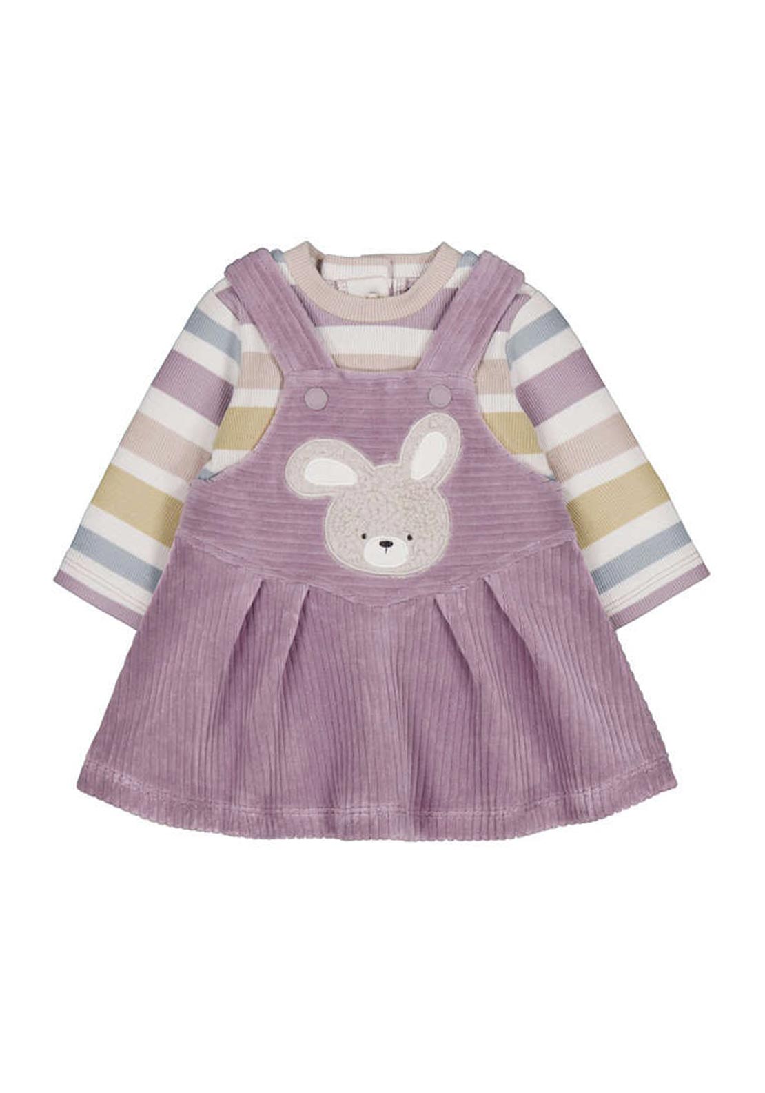 Mayoral Baby Girl Cord Dungaree Dress, Purple