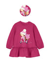 Mayoral Baby Girl Scooter Long Sleeve Dress, Pink