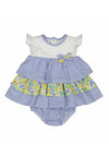 Mayoral Baby Girl Floral Stripe Dress and Pant Set, Blue Multi