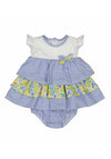 Mayoral Baby Girl Floral Stripe Dress and Pant Set, Blue Multi