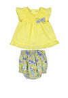 Mayoral Baby Girl Floral Short and Top Set, Yellow Multi