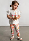 Mayoral Baby Girl Floral Bike Tee and Legging Set, Orange