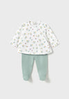Mayoral Baby Girl Floral Long Sleeve Top and Pant Set, White