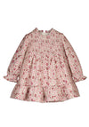 Mayoral Baby Girl Floral Print Velvet Dress, Pink