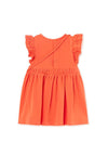 Mayoral Baby Girl Frill Sleeve Dress and Bag Set, Orange