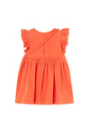 Mayoral Baby Girl Frill Sleeve Dress and Bag Set, Orange