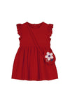 Mayoral Baby Girl Frill Sleeve Dress and Bag Set, Red
