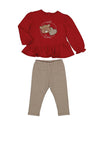 Mayoral Baby Girl Frill Top and Legging Set, Red