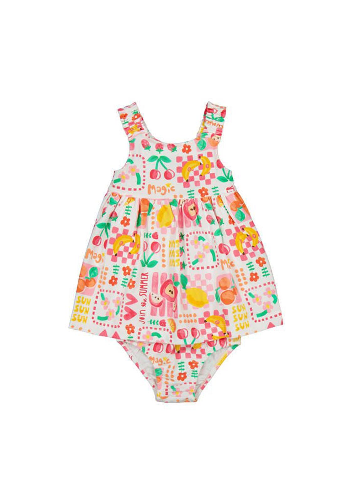 Mayoral Baby Girl Fruit Dress Set, White Multi