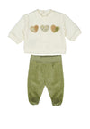 Mayoral Baby Girl Heart 2 Piece Set, Green