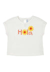 Mayoral Baby Girl Hola Floral Short Sleeve Tee, White