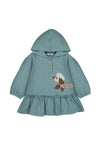 Mayoral Baby Girl Hooded Long Sleeve Sweater Dress, Green