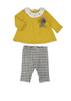 Mayoral Baby Girl Collar Jumper and Legging Set, Yellow Multi