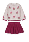 Mayoral Baby Girl Floral Knit Jumper and Skirt Set, Red