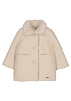 Mayoral Baby Girl Long Sleeve Shearling Coat, Cream