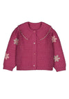Mayoral Baby Girl Long Sleeve Floral Knit Cardigan, Pink
