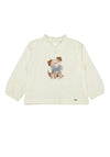 Mayoral Baby Girl Long Sleeve Puppy Top, Cream