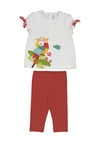 Mayoral Baby Girl Parrot Top and Legging Set, Red Multi