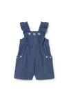 Mayoral Baby Girl Ruffled Denim Jumpsuit, Blue