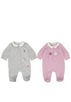 Mayoral Baby Girl Set Of Two Velour Babygrows, Violet