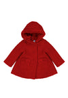 Mayoral Baby Girl Hooded Shearling Coat, Red