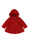 Mayoral Baby Girl Hooded Shearling Coat, Red