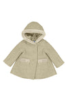 Mayoral Baby Girl Hooded Shearling Coat, Sepia
