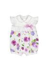 Mayoral Baby Girl Floral Short Sleeve Romper, White Multi