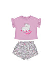 Mayoral Baby Girl Skate Tee and Short Set, Purple