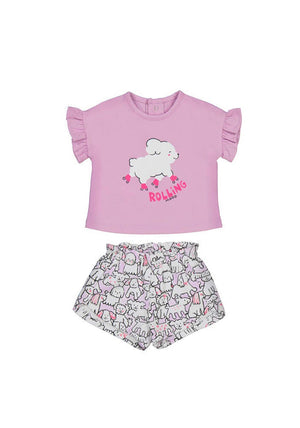 Mayoral Baby Girl Skate Tee and Short Set, Purple